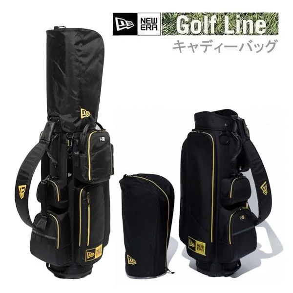 ニューエラ キャディバッグ ブラック × ゴールド ベーシックポーチ付き(13534661)NEWERA ゴルフ 日本正規品
