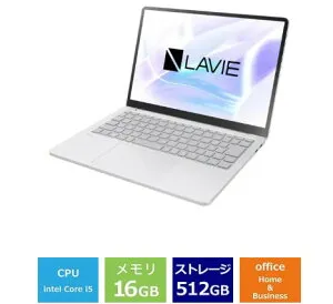 ノートパソコン 新品 NEC LAVIE SOL S1355/LAS PC-S1355LAS 13.3インチ Core i5 1335U SSD512GB メモリ16GB Office 2024搭載 Windows 11 顔認証 Webカメラ 日本語キーボード プラチナシルバー