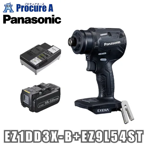パナソニック エグゼナ 充電ドリルドライバー ブラック 電池パック・充電器セット EZ1DD3X-B+EZ9L54ST