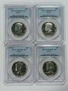 1976 S 50c PCGS PR69DCAM シルバー ケネディ ハーフダラー --- X 4