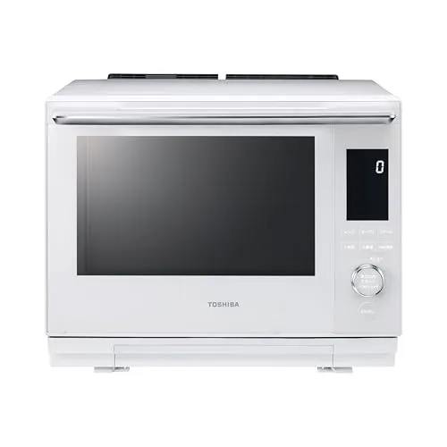 TOSHIBA(東芝) スチームオーブンレンジ 石窯ドーム ER-D3000A(W) グランホワイト 2段調理 300℃ おまかせ焼き フラットテーブル 電子レンジ 簡単操作 簡単料理 時短 お手軽メニュー 簡単お手入れ