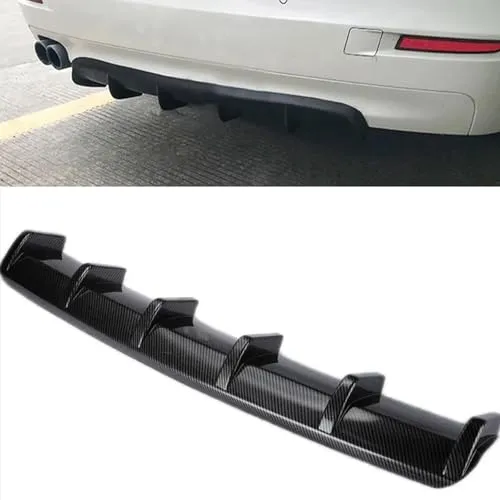 スバル・レヴォーグ 初代 Levorg VM4/VMG型 に適用リアバンパースポイラー 6枚翼のフカヒレ リアディフューザー ABS製 ドレスアップ シャークフィン風 軽量 エアロ DIY アクセサリー カスタム 外装パーツ(カーボンファイバー)