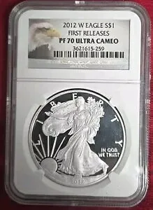 2012-W 1ドル プルーフ アメリカン シルバー イーグル NGC プルーフ 70