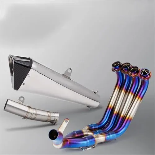 排気管を交換する に適合するヤマハ YZF-R6 R6 2006 2007 2008 2009 2010 2011 2012 2013 2014 2015 2016 バイク用マフラー フロントモディファイ ミドルリンクパイプマフラー(Chrome)