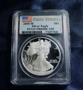 2005-W プルーフ アメリカン シルバー イーグル PCGS PR69 DCAM PF69