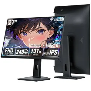 KTC 27 インチ ゲーミングモニター (240Hz/FHD/1ms/Fast IPS/HDR10/sRGB131%/4000:1コントラスト