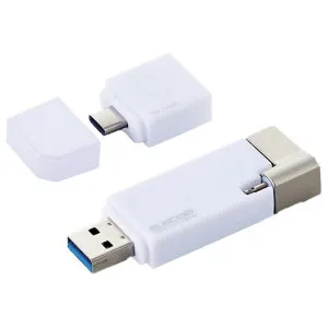 エレコム Lightningコネクタ搭載USB3．2 Gen1メモリ(128GB) ホワイト MF-LGU3B128GWH [MFLGU3B128GWH]
