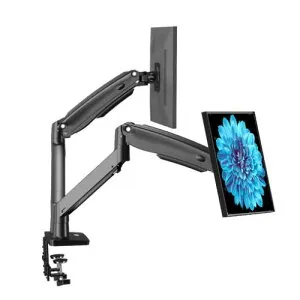 オウルテック HNDS33B ガススプリング式モニターアーム/13-35インチサイズモニター対応/デュアル画面/ブラック