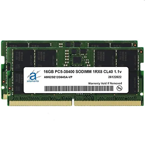 Adamanta 32GB (2x16GB) ASUS ROG Strix Scar 17 G733ZX-LL106X ゲーミング ノートパソコン DDR5 4800MHz PC5-38400 SODIMM 1Rx8 CL40 1.1v ノートブック メモ
