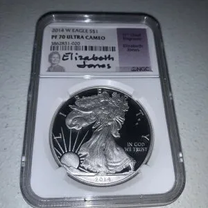 :2014-W S$1 アメリカンイーグル 1オンス NGC PF 70 ウルトラカメオ エリザベスジョーンズ トップポップ