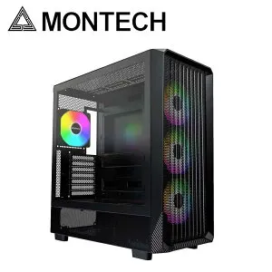 MONTECH｜モンテック E-ATXマザーボード対応 フロントメッシュ ガラスパネル(左サイド)採用 タワー型PCケース（ブラック） X5シリーズ X5(B)
