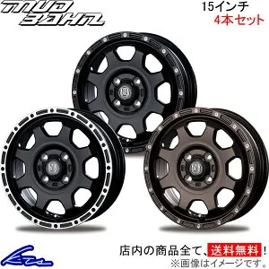 デリカD：2 MB37S アルミホイール インターミラノ マッドバーン XR-910K【15×4.5J 4-100 INSET45】INTER MILANO BEST ベスト MUD BAHN XR910K 15インチ 4穴 +45 インセット45 DELICA D2 車用ホイール 1本 4本セット 1台