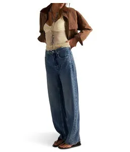 フリーピープル レディース ボトムス デニムパンツ ジーンズ Free People We The Free Truro Baggy Puddle Jeans Water Stoned Bl