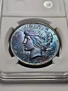 ?? 1922-S サンフランシスコ平和銀貨 $1 米国コイン AU-UNC 人工着色