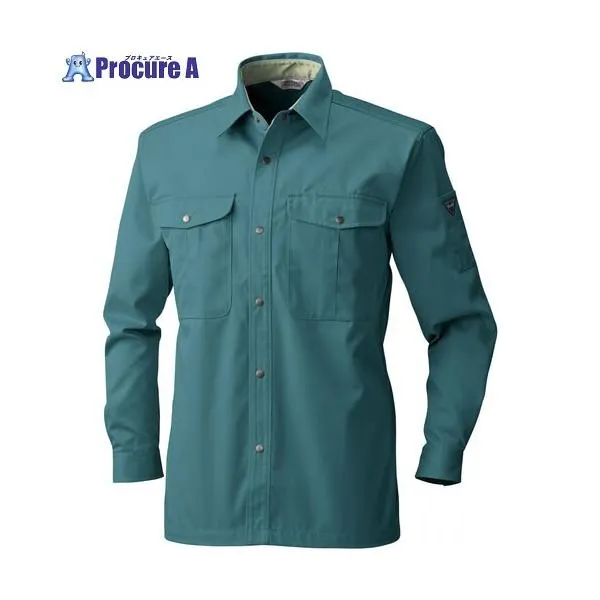 桑和 4445 長袖シャツ ダークグリーン 6L ■▼531-5364 4445-109-6L 1着