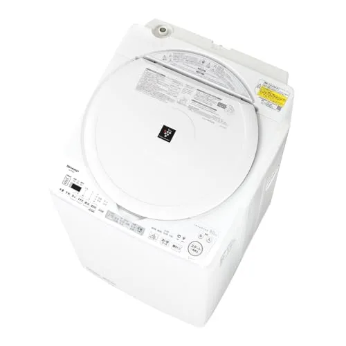 シャープ タテ型 洗濯乾燥機 洗濯8kg 乾燥4.5㎏ 幅55.5cm ダイヤカット 穴なし槽 ES-TX8K-W ホワイト