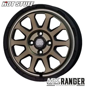 アルミホイール 12インチ HOT STUFF MAD CROSS RANGER マッドクロス レンジャー 4.00-12 4/100 マットブロンズ ハイゼット エブリィ アクティ サンバー N-VAN 軽トラ 軽バン 4本価格
