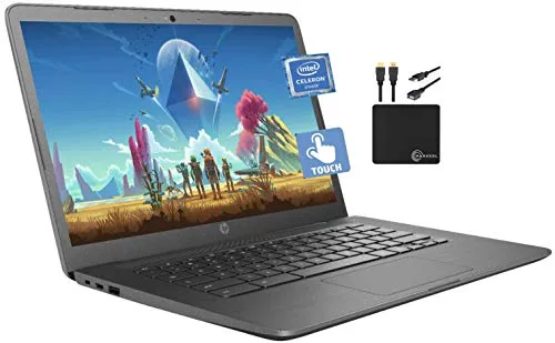 2021 HP プレミアム Chromebook 14インチ HD タッチスクリーンノートパソコン Intel Celeron N3350 デュアルコア (最大2.4GHz) 4GB RAM 32GB eMMC 10時間以上のバッテリー HD ウェブカメラ
