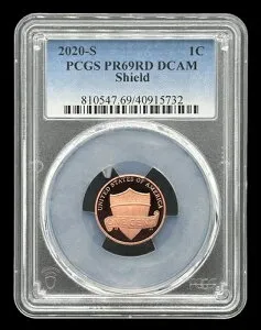 アメリカ セントプルーフコイン 2020-S 1C リンカーンシールド グレード PCGS PR69RD DCAM