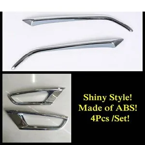 アクセサリー 適用: マツダ CX-3 CX3 2015-2021 フロント リア フォグライト ランプ アイリッド アイブロー ストリップ カバー キット トリム ABS クローム エクステリア タイプC AL-OO-9748 AL Exterior par