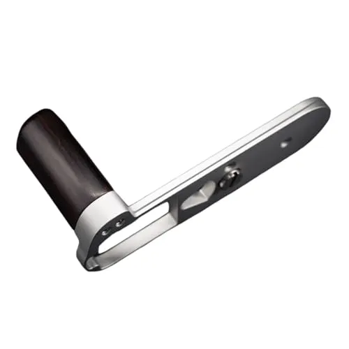 Leica 用 M11 M11P M11M 専用 カメラウッドグリップ 高級檀木材 木製ハンドル メタルベース L型グリップ ハンドメイド カメラケージ 電池交換可能 (B-ブラック+ホワイト)