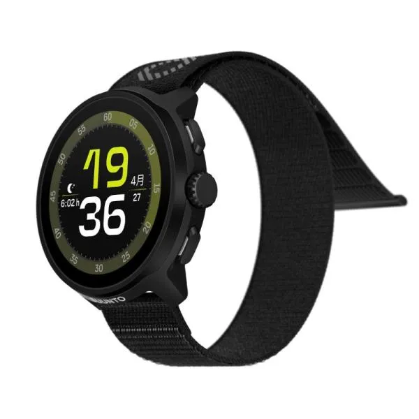 保護フィルム付き SUUNTO RUN All Blackテキスタイルストラップ (スント ラン オールブラック) 国内正規品 SS051109000 ランニングウォッチ 心拍計 通知 GPS