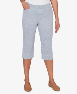 アルフレッド ダナー レディース ボトムス カジュアルパンツ キャップ Alfredunner Women's Classic Stretch Stripe Clamdigger Capri Pants Blue ブルー