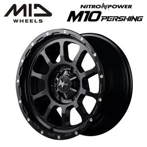 【送料無料・代引き可】【ホイール4本】NITRO POWER M10 PERSHING M10パーシング 15インチ 6J インセット45 6穴 PCD 139.7 セミグロスブラック/マシニング NV350キャラバン