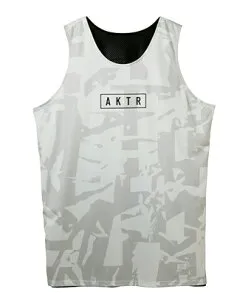 バスケットノースリーブ タンクトップ ウェア アクター AKTR CUT-UP CAMO REVERSIBLE TANK L-GRAYxBLACK 【MEN'S】