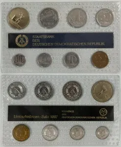 東ドイツ ドイツ民主共和国 1987年 7枚セット ミントコイン MS 15