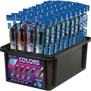 オルファ OLFA カッターナイフ（限定カラー） COLORS2025EXLコンテナセット 40個入（4色×10本×1種（オートロック）） 【6個】 【品番：CLR2025-EX】