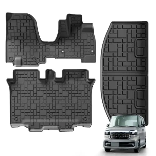 ホンダ 新型 N-BOX/N-BOXカスタム JF5 JF6 専用 フロアマット+セカンドマット+ラゲッジマット エヌボックス JF5 トランクマット NBOX JF6 カーマット 2023年10月～現行 Nボックス 3D立体マット JF5 ラゲッジトレイ