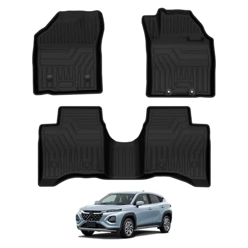 Virauto スズキ 新型 フロンクス 3D フロアマット 1＆2列目用 FRONX WDB3S WEB3S 2024年10月～ 専用 カーマット 足元マット TPE 滑り止め 防水 キズ&汚れ防止 耐摩擦 取付簡単 お手入れ アクセサリー カスタムパー