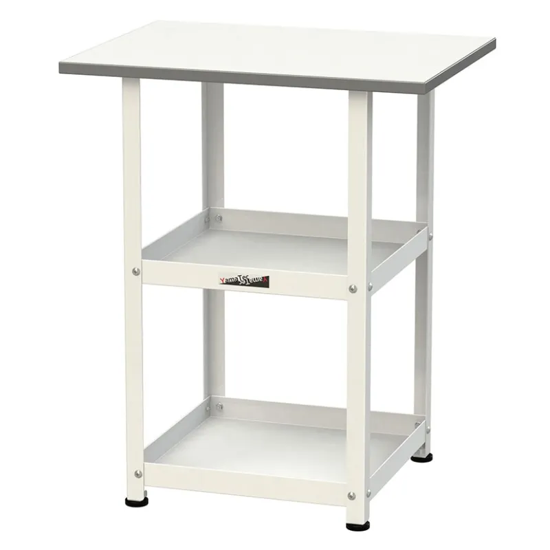 山金工業 天板付きワゴン 150ワゴン 固定式 棚板2段 低圧メラミン天板 ワークテーブル 150シリーズ 軽量作業台 HT-6045W 幅600×奥行450×高さ738mm