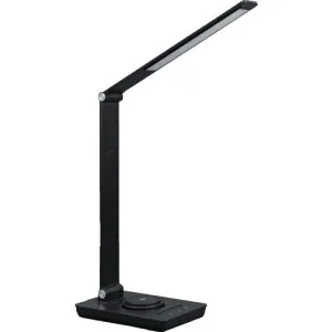 GENTOS Lumixuxシリーズ LEDデスクライト 高演色Ra97 調光・調色 ワイヤレス給電付き(Qi2) 最大1000lm ブラック ACアダプター付き DKR116BK
