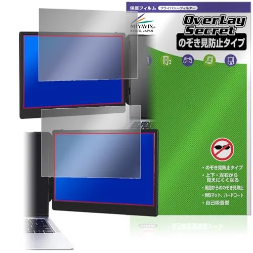 ミヤビックス LAPTOMO 14.1インチ トリプルポータブルモニター S3 対応 保護 フィルム 覗き見防止 360度 プライバシー 低反射タイプ