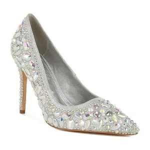 ロンドンラグ レディース シューズ パンプス London Rag Iceout Women's Diamate & Rhinestone Detail Pointed Toe Pumpsilver シルバー