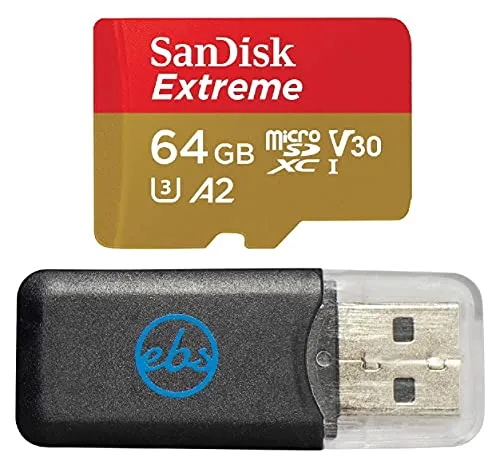 SanDisk 64GB Extreme MicroSDXC UHS-Iカード GoPro Hero (2024) およびHero 13アクションカメラ対応 SDSQXAH-064G-GN6MN - Everything But Stromboli Mic