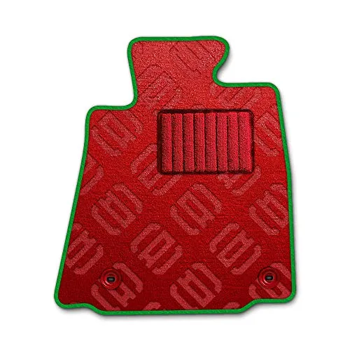 DAD ギャルソン D.A.D エグゼクティブ フロアマット LEXUS(レクサス) IS 型式 : GSE25 1台分 GARSON モノグラムデザインレッド/オーバーロック(ふちどり)カラー:グリーン/刺繍:無し/ヒールパッドレッド ABL320-LX