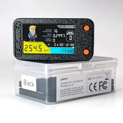 NerdMiner V2 250KH/s T-Display アップグレード版 ビットコイン ソロ宝くじ マイナー 勝利 BTC 低消費電力 USB-Cケーブル付き - WiFi接続