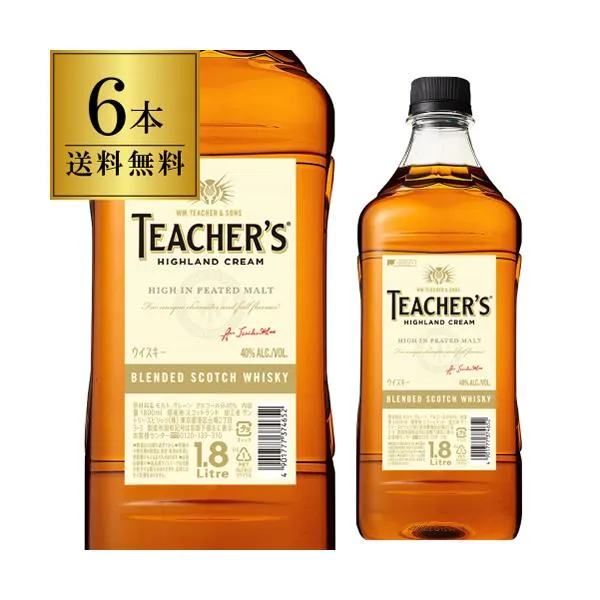 4/25 P+2％ 送料無料 ティーチャーズ ハイランドクリーム 1800ml ×6本 40度 1.8L ケース販売 スコッチ ウイスキー teachers highland cream scotch whisky 長S