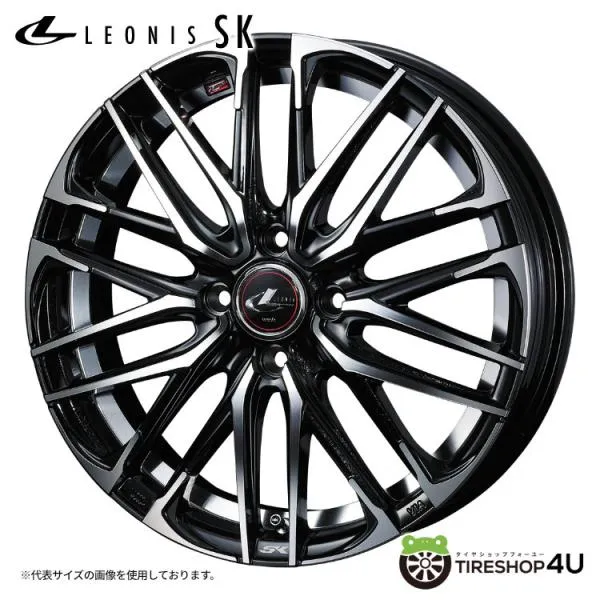 LEONIS SK 16x5.0J 4/100 +45 PBMC パールブラックミラーカット 新品ホイール1本価格 【代引き不可】