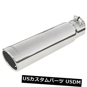 マフラーカッター エキゾーストチップステンレスラウンドロールエッジアングルカットクランプオンポリッシュド Exhaust Tip Stainless Steel Round Rolled Edge Angle Cut Clamp-On Polished 【並行輸入品】