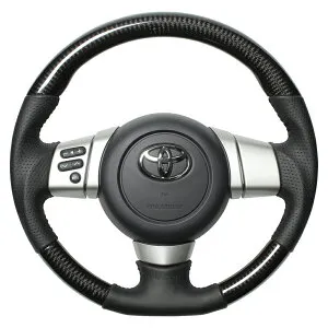 【 FJクルーザー GSJ15W (北米&国内仕様装着可)用 】 レアル ステアリング オリジナルシリーズ (ブラックカーボン / ブラックステッチ) 品番： FJ-PX-BKC (REAL Steering 純正交換タイプ) ※送料無