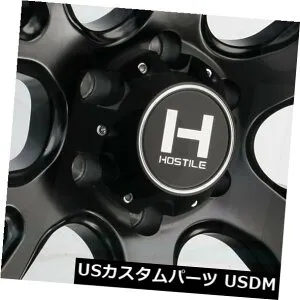 海外輸入ホイール 24x14敵対的H113レイジ8x180 -76フルブラックホイールリムセット（4） 24x14 Hostile H113 Rage 8x180 -76 Full Black Wheels Rims Set(4) 【並行輸入品】