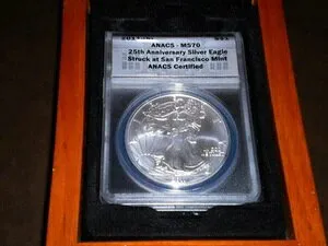 2011-S ドル 25周年記念セット アメリカンシルバーイーグル MS70 ANACS認定