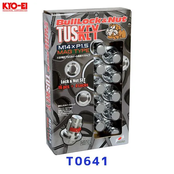 KYO-EI 協永産業 Bull Lock ブルロック TUSKEY M14×P1.5 平面座 20個入 クローム〔T0641〕| KYOEI LEXUS ランクル トヨタ純正アルミホイール専用 キョーエイ