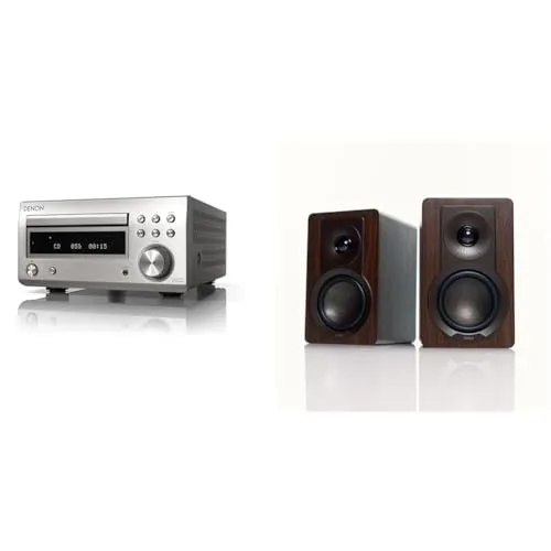 デノン Denon RCD-M41 ワイドFM AM/FMラジオチューナー ディスクリートアンプ搭載 BluetoothR対応 CDレシーバー プレミアム シルバー RCD-M41SP+DALI ダリ KUPID ２WAYブックシェルフスピーカー115mm