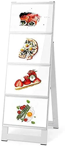 看板 立て看板 a型看板 スタンド看板 カードケース看板 カードケース差し替え式 a型看板 店舗用看板: カードケーススタンド看板 a4 1列 4段 4枚 片面 w320mm×h1000mm(立て看板/スタンド看板/a型看板(a看板) / 屋外看板) カー