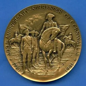 コーンウォリス降伏200周年記念メダルアート 3インチ ブロンズ MACO メダル